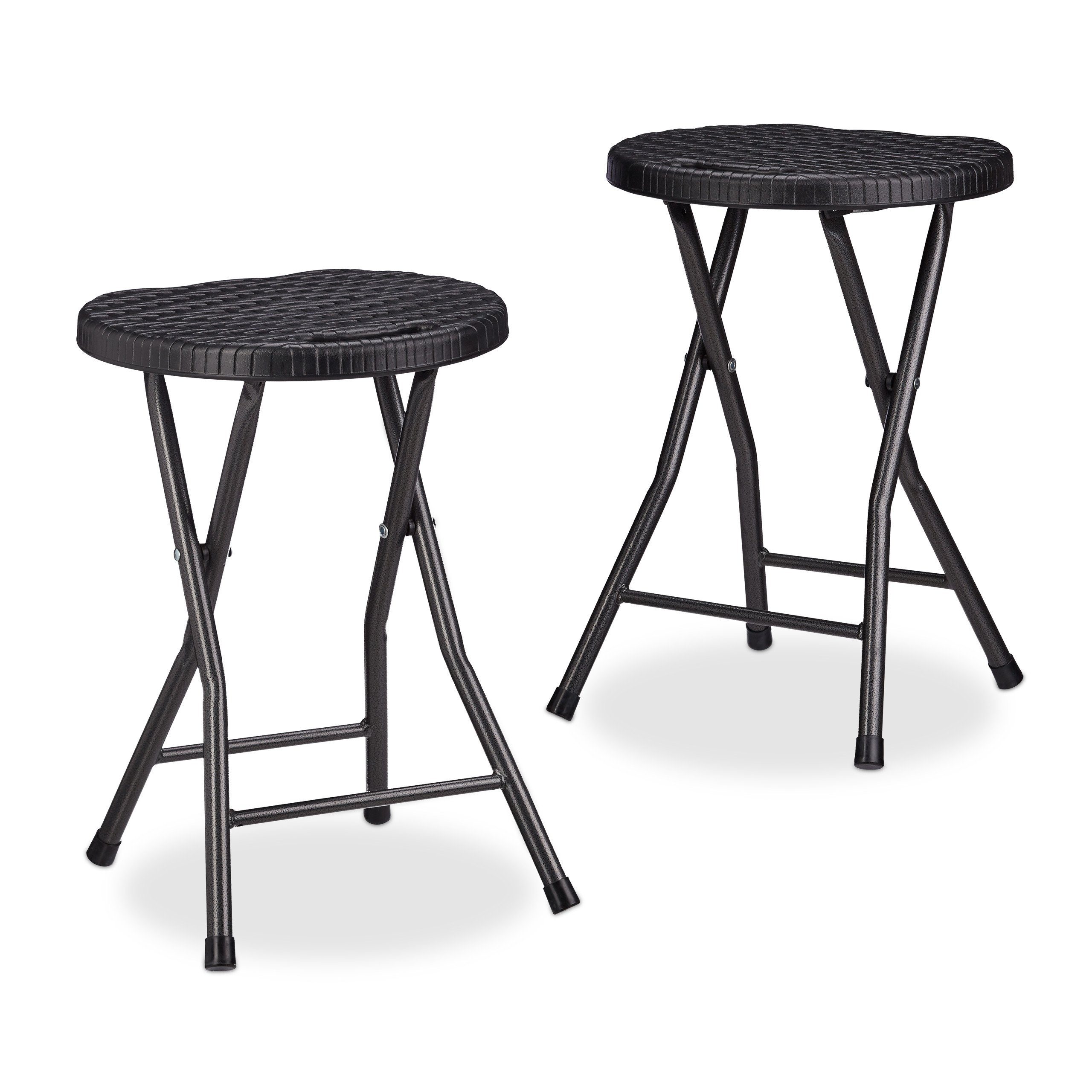 relaxdays Sitzhocker Klapphocker BASTIAN, Schwarz günstig online kaufen