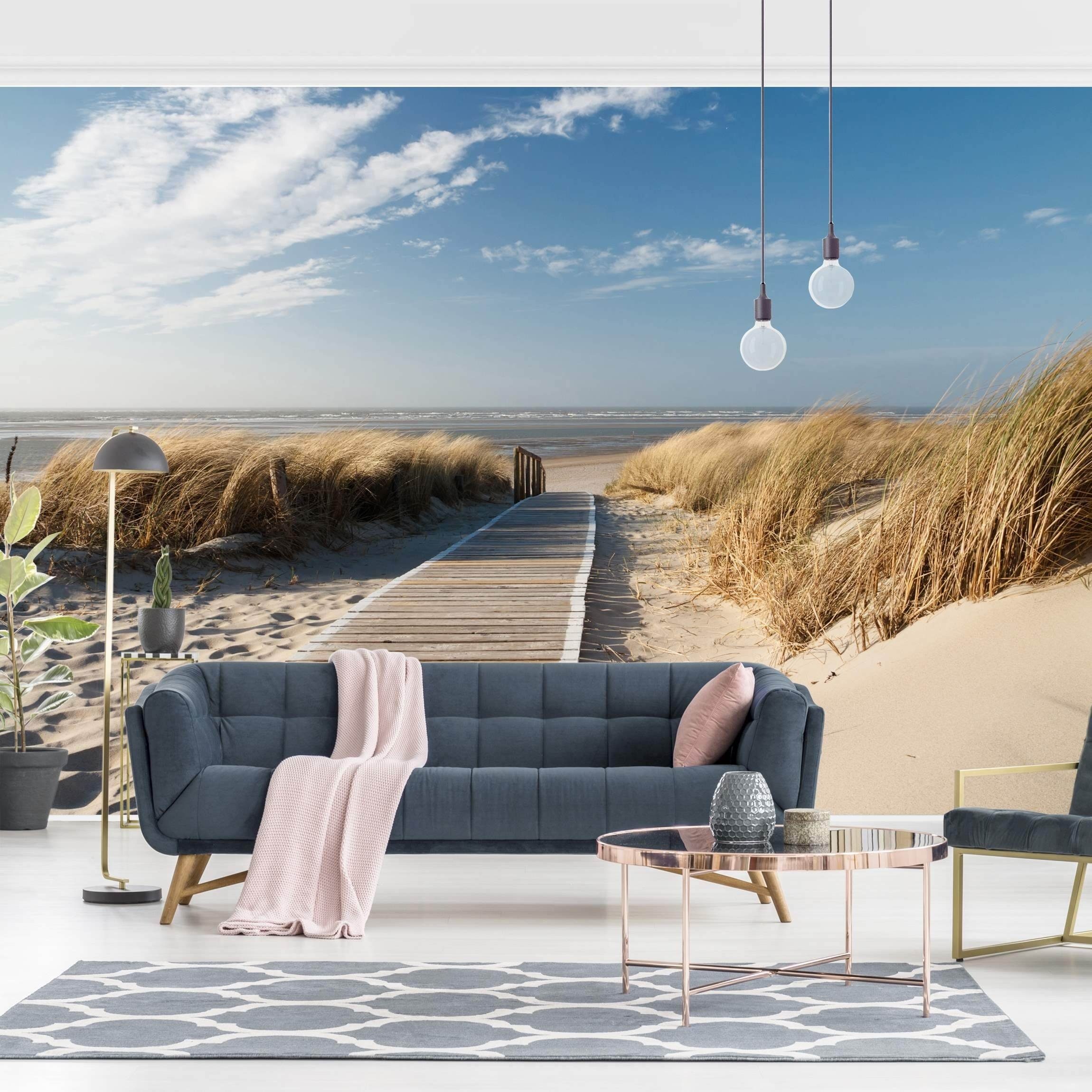 Bilderdepot24 Fototapete Strand & Meer Ostsee Strand Natur Landschaft Maritim Meerblick, Glatt, Matt, (Vliestapete inkl. Kleister oder selbstklebend), Wohnzimmer Schlafzimmer Küche Flur Motivtapete Vliestapete Wandtapete