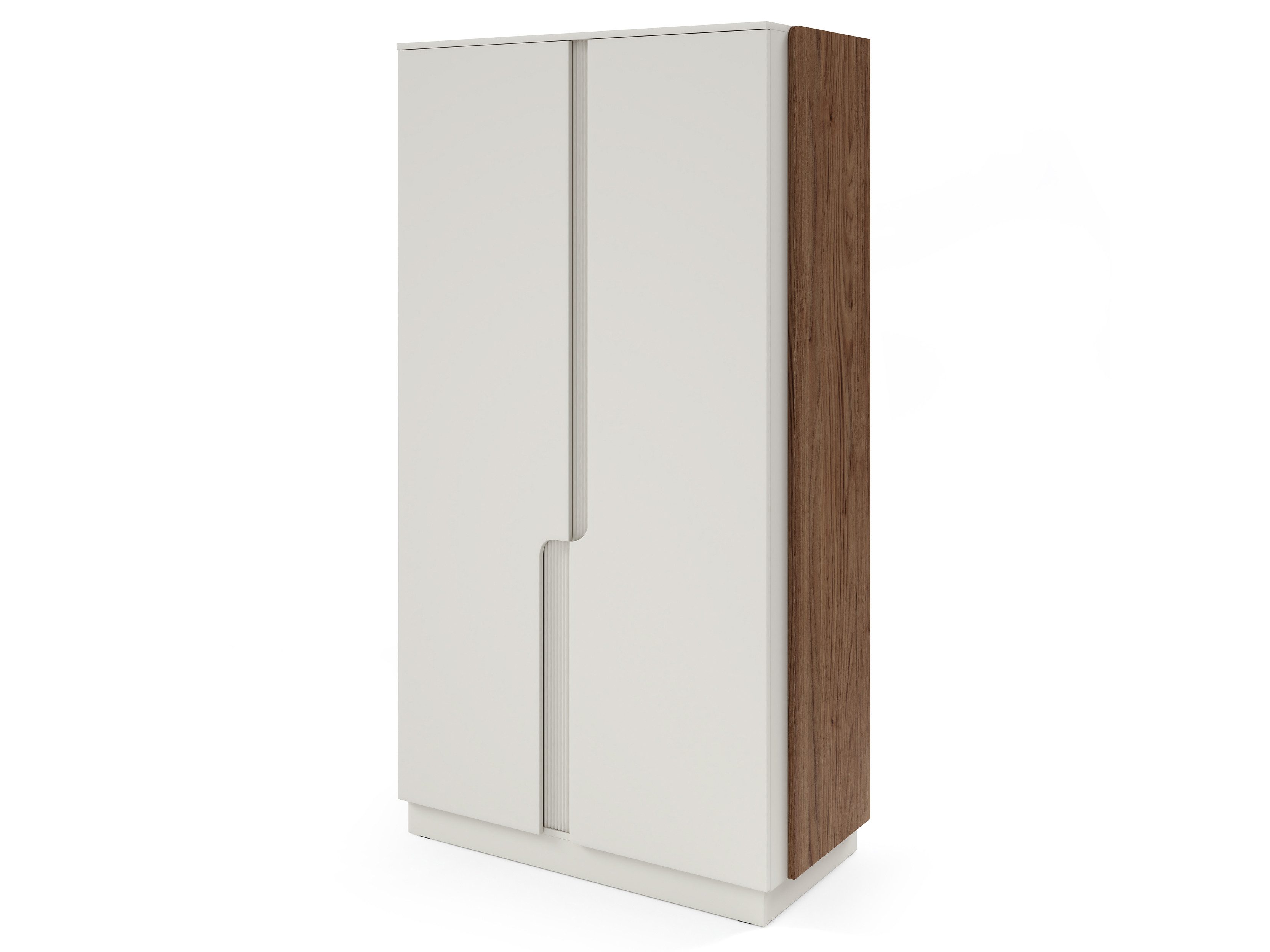 Beautysofa Kleiderschrank POSITIVO 2-türig mit Kleiderstange und Einlegeböden (Tip-On-System, skandinavisches Design, grifflose Fronten) Breite: 103 cm