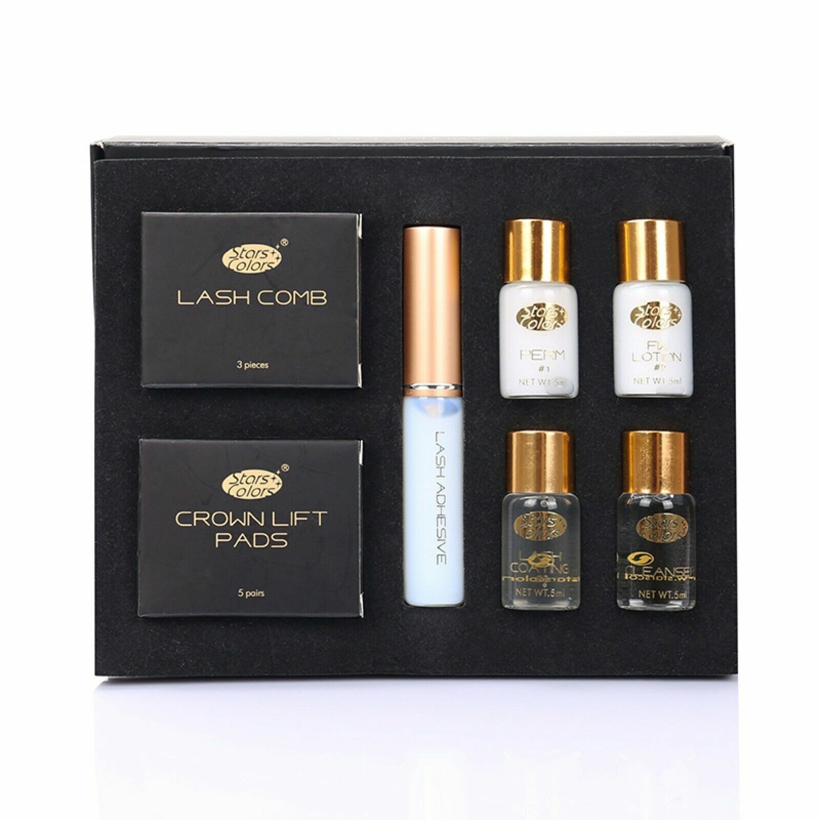 Stars Colors Einzelwimpern Wimpernlifting Set Starter Kit Sonder Edition 10-teilig, 1 tlg., Wimpernlifting