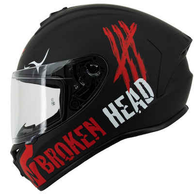 Broken Head Motorradhelm »Adrenalin Therapy 4X Black-Red Matt«, ein Helm für Adrenalin Junkies