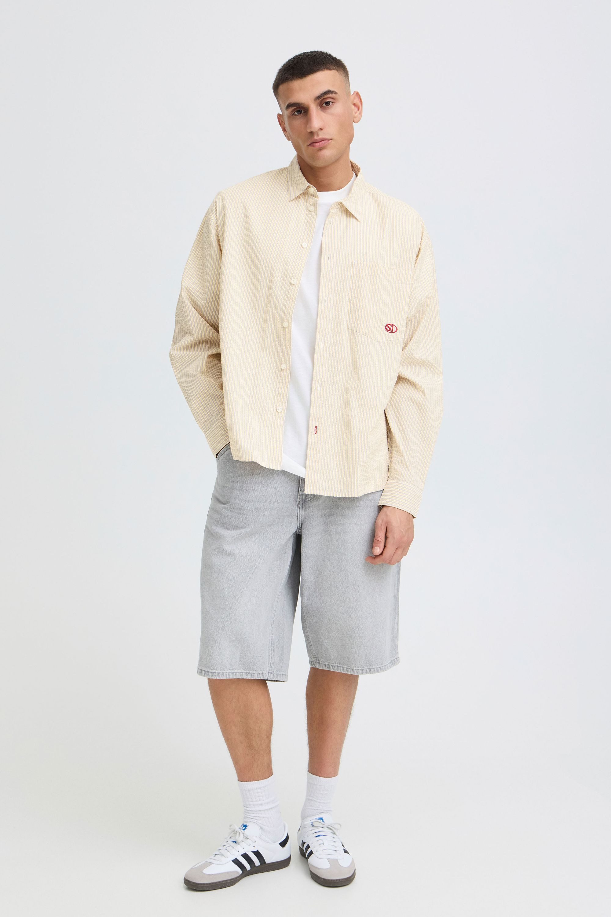 !Solid Langarmhemd SDUmstead Gestreiftes Langarmhemd - Loose Fit