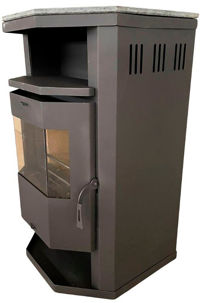 Kaminofen Prismo Top-Platte, 6,4 kW, Zeitbrand, Stein Top-Platte