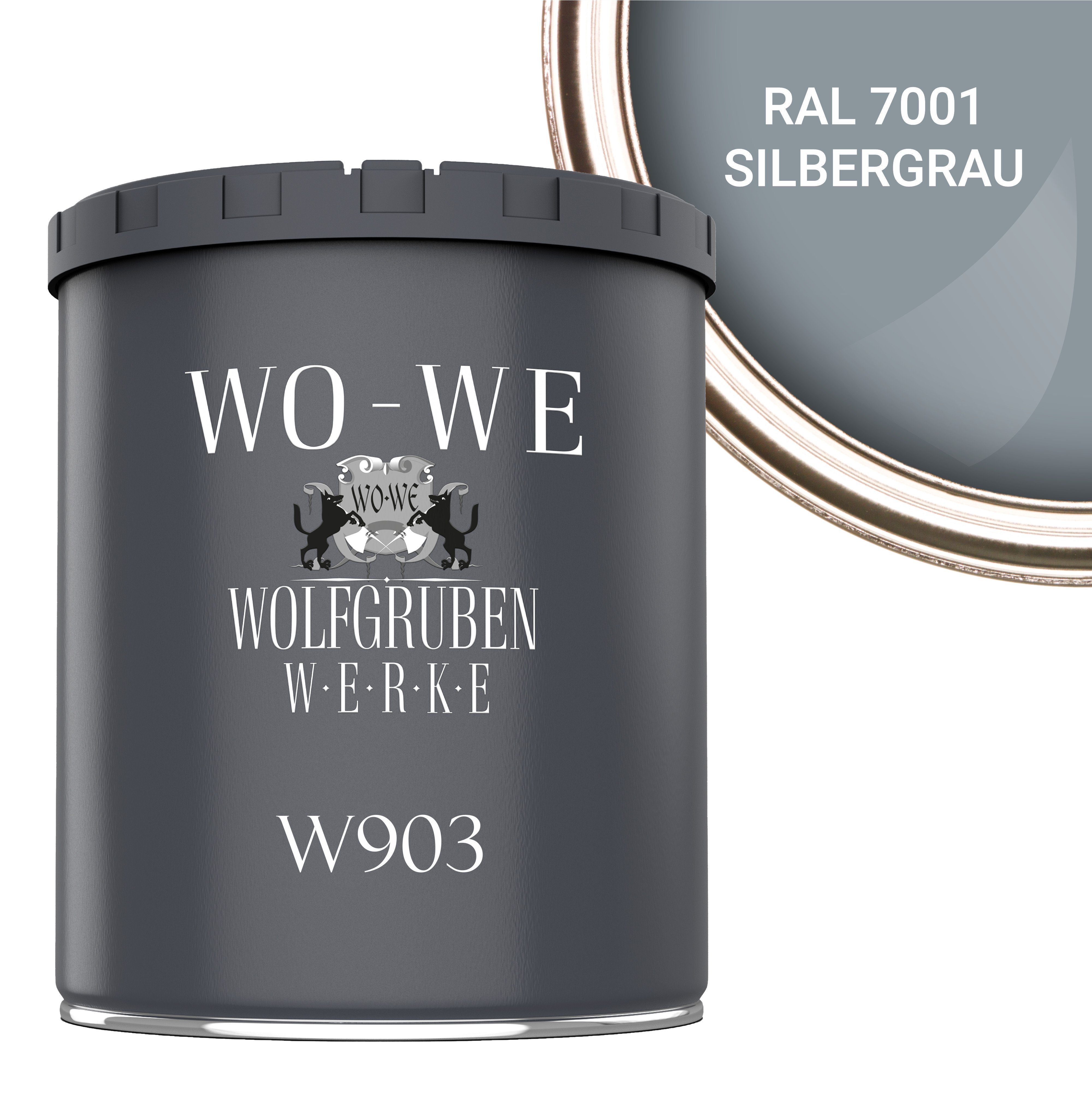 WO-WE Heizkörperlack Heizkörperfarbe Heizungsfarbe W903, 1-10L, Wasserbasis RAL 7001 Silbergrau