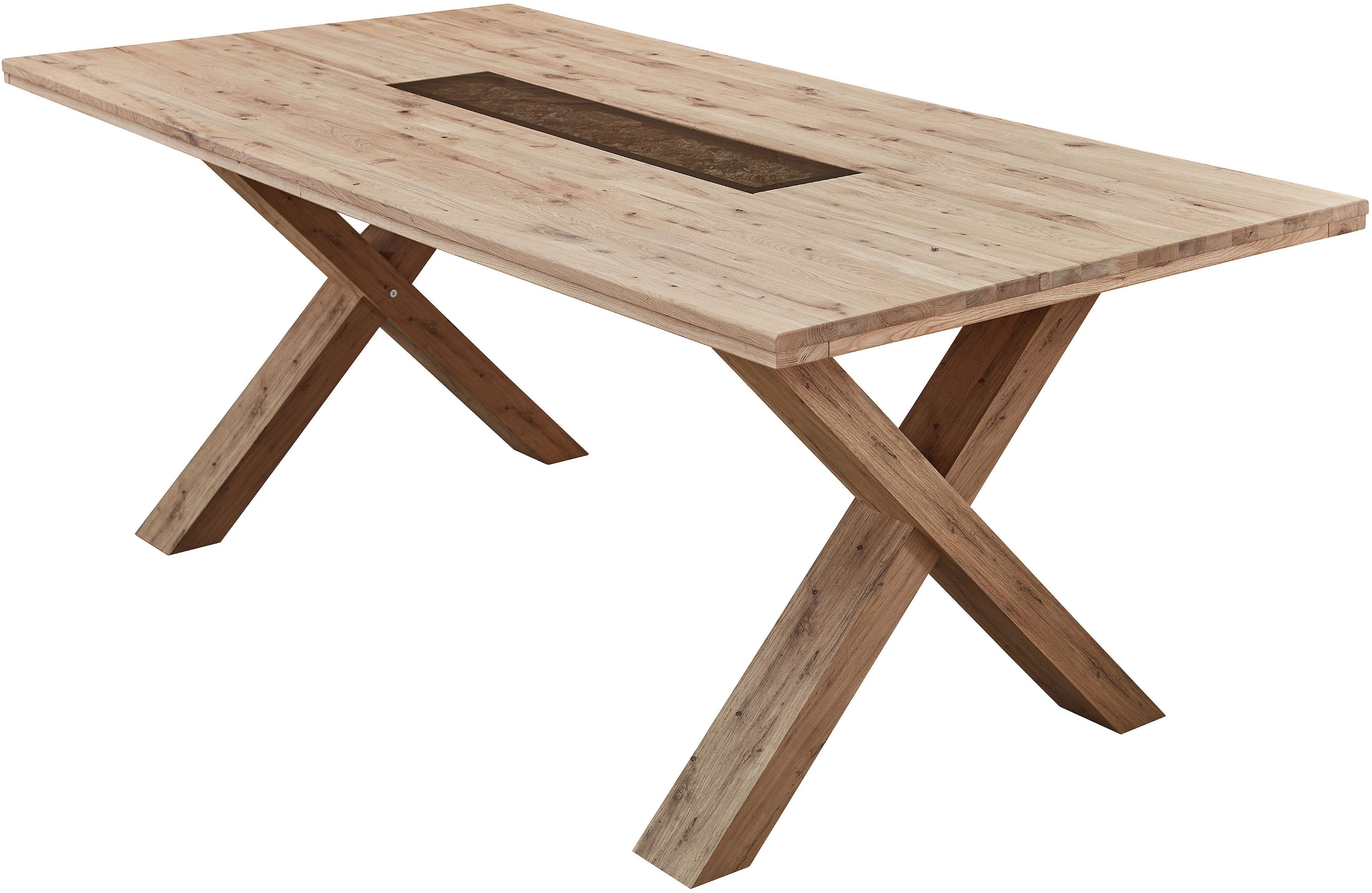Wohnconcept Esstisch Donna Esstisch, 200x78x100 (BxHxT) (1-St), Massivholz, Absetzung Echtkork gerundet