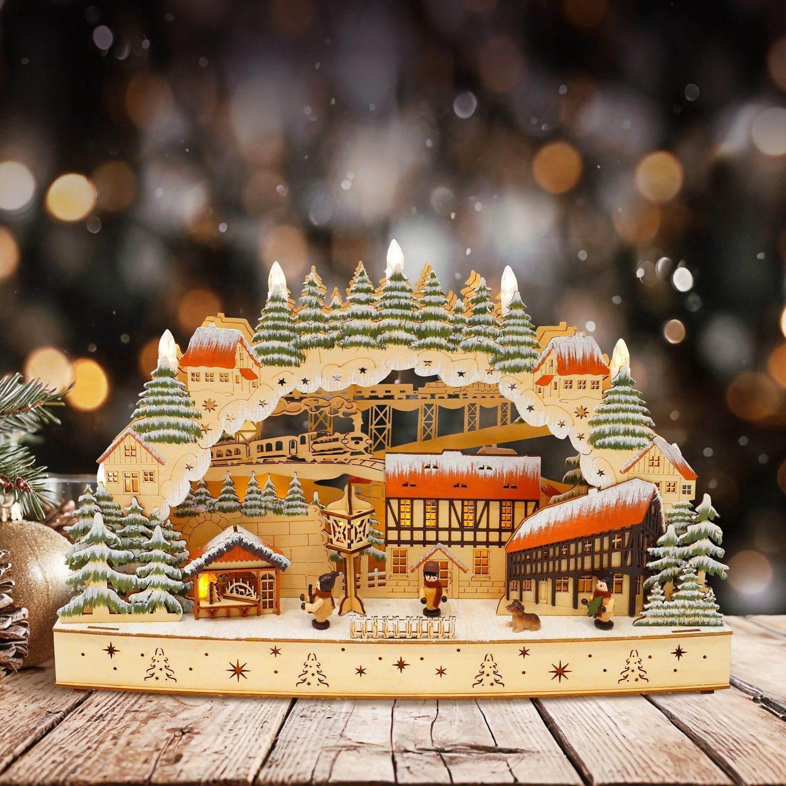 HTI-Living Schwibbogen LED Schwibbogen Fachwerkhäuser (1-tlg), Lichterbogen günstig online kaufen