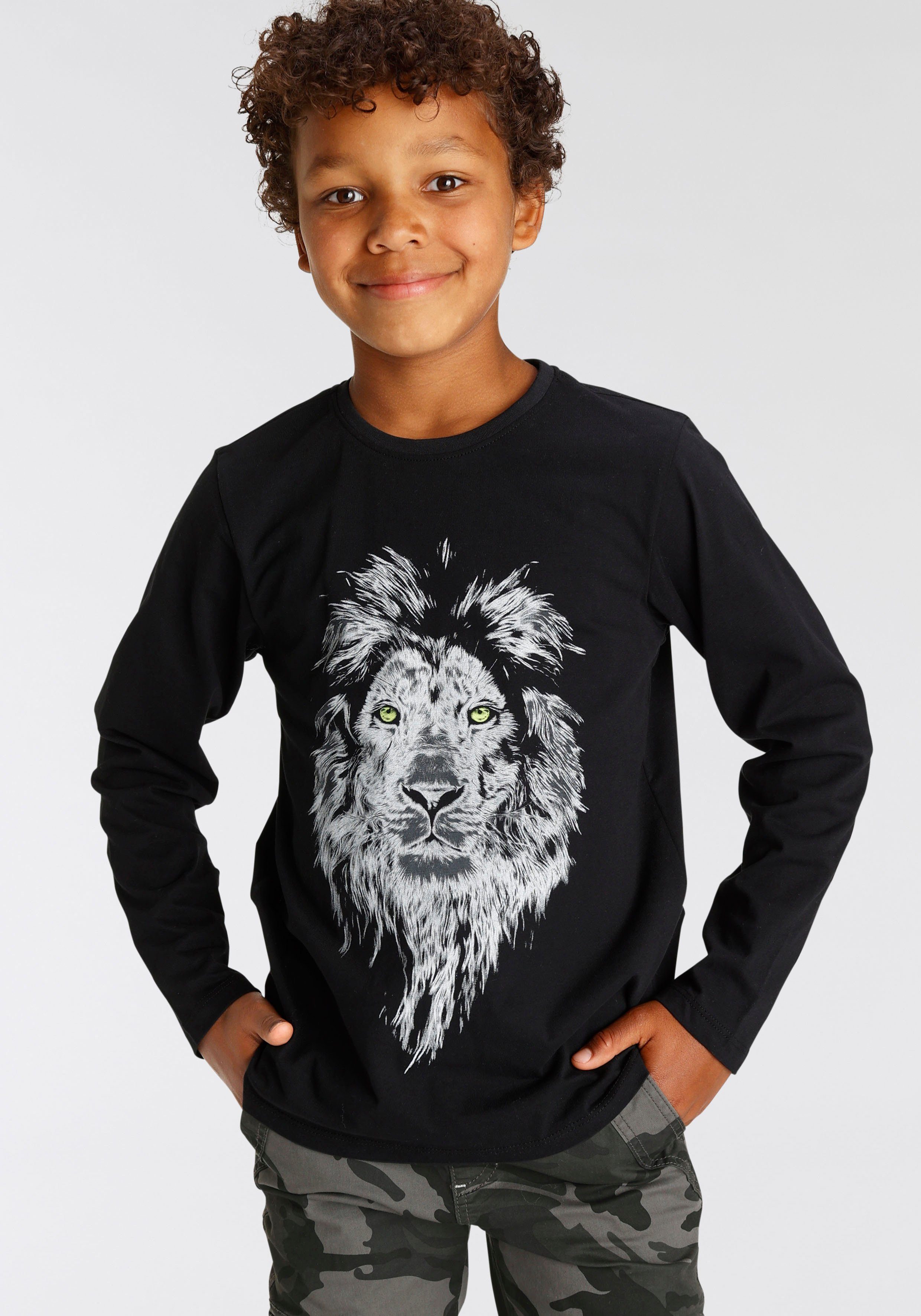 KIDSWORLD Langarmshirt WHITE LION | Rundhalsshirts