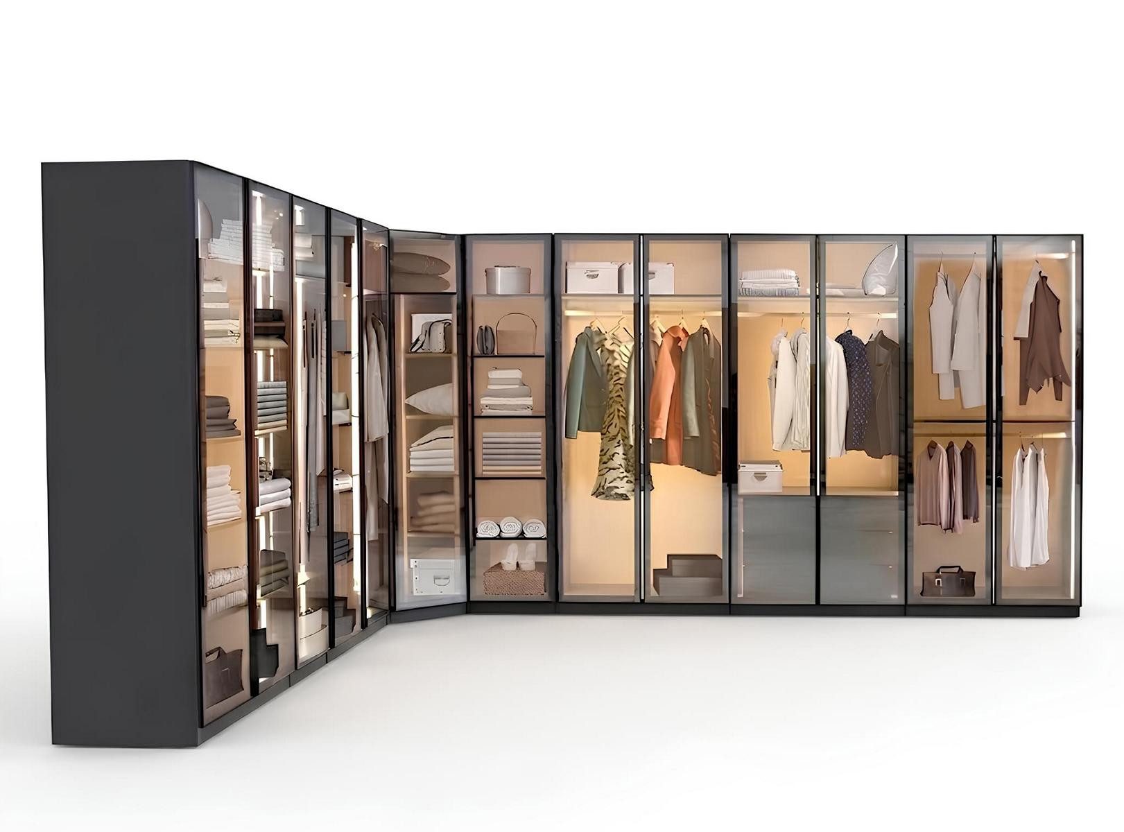 JVmoebel Eckkleiderschrank Eckkleiderschrank Schwarz Geräumig Praktisch Modern Komfortabel Made in Europa