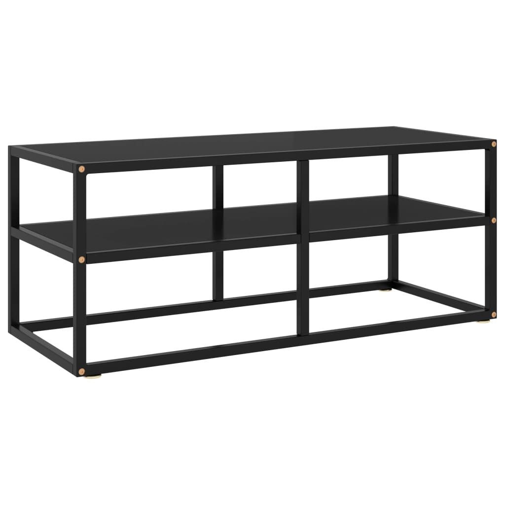 vidaXL TV-Schrank TV-Schrank Schwarz mit Schwarzem Hartglas 100x40x40 cm (1-St)
