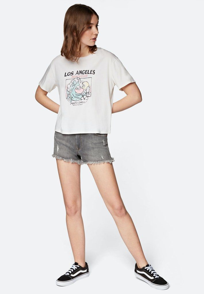 Mavi Print-Shirt Top LOS Angeles Printed Gardania Bauchfrei (kürzer als auf dem Bild)
