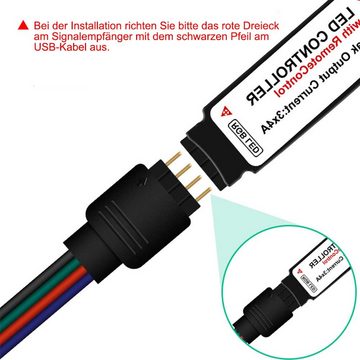 Rosnek LED Stripe »0.5-5M, RGB, Multi-Color-Wechsel, USB, für TV Computer Deko«, Speicherfunktion; mit IR-Fernbedienung