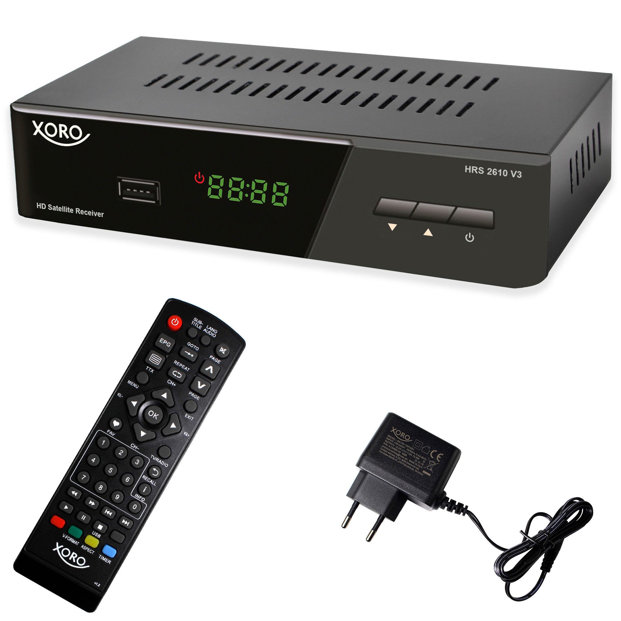 Xoro Digitaler DVB-S2-Receiver HRS2610, Einkabeltauglich, USB, LAN SAT-Receiver (HD‑Sat‑Receiver mit USB‑Mediaplayer, 1080p und Unicable‑Support)