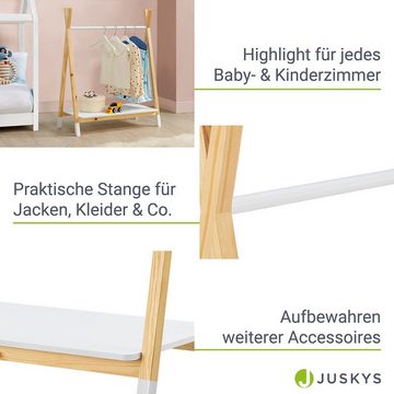 Juskys Kleiderständer Heidy, Kleiderstange für Kinder, natürliches Design für das Kinderzimmer