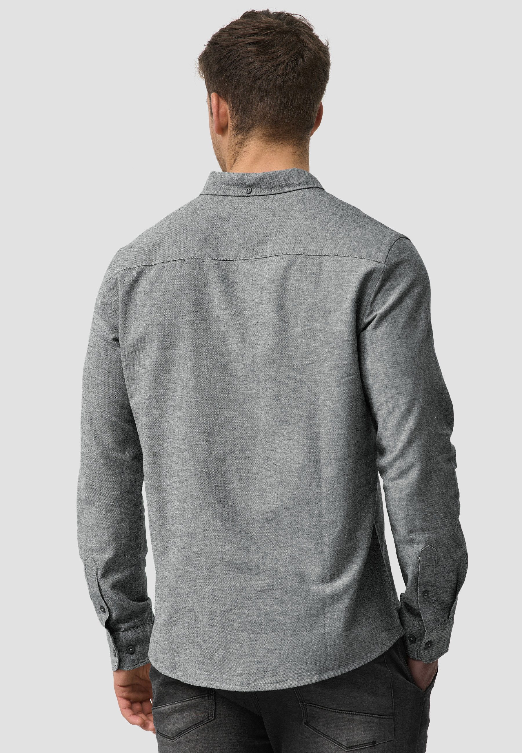 Indicode Langarmhemd Herren Kepner Herrenhemd Langarm mit Button-Down-Kragen und Brusttasche