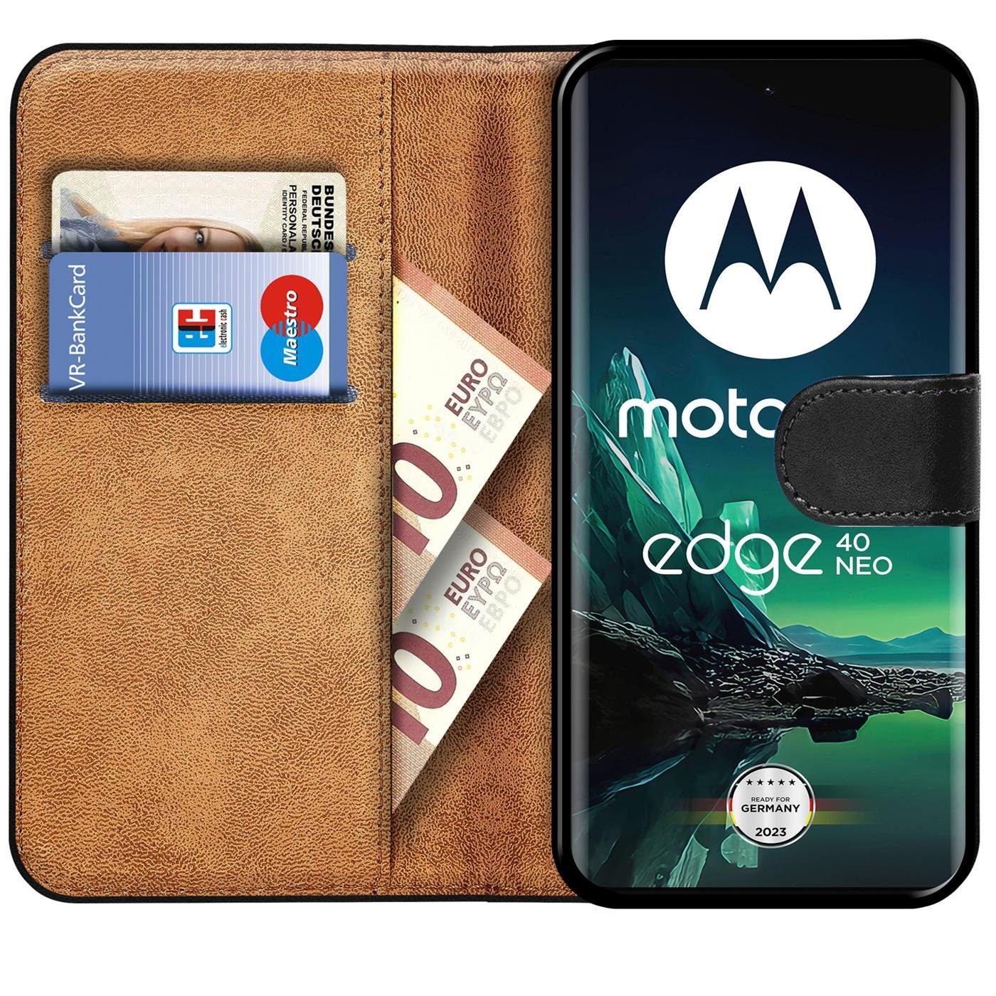 CoolGadget Handyhülle Book Case Handy Tasche für Motorola Edge 40 Neo 6,55 Zoll, Hülle Klapphülle Flip Cover für Edge 40 Neo Schutzhülle stoßfest