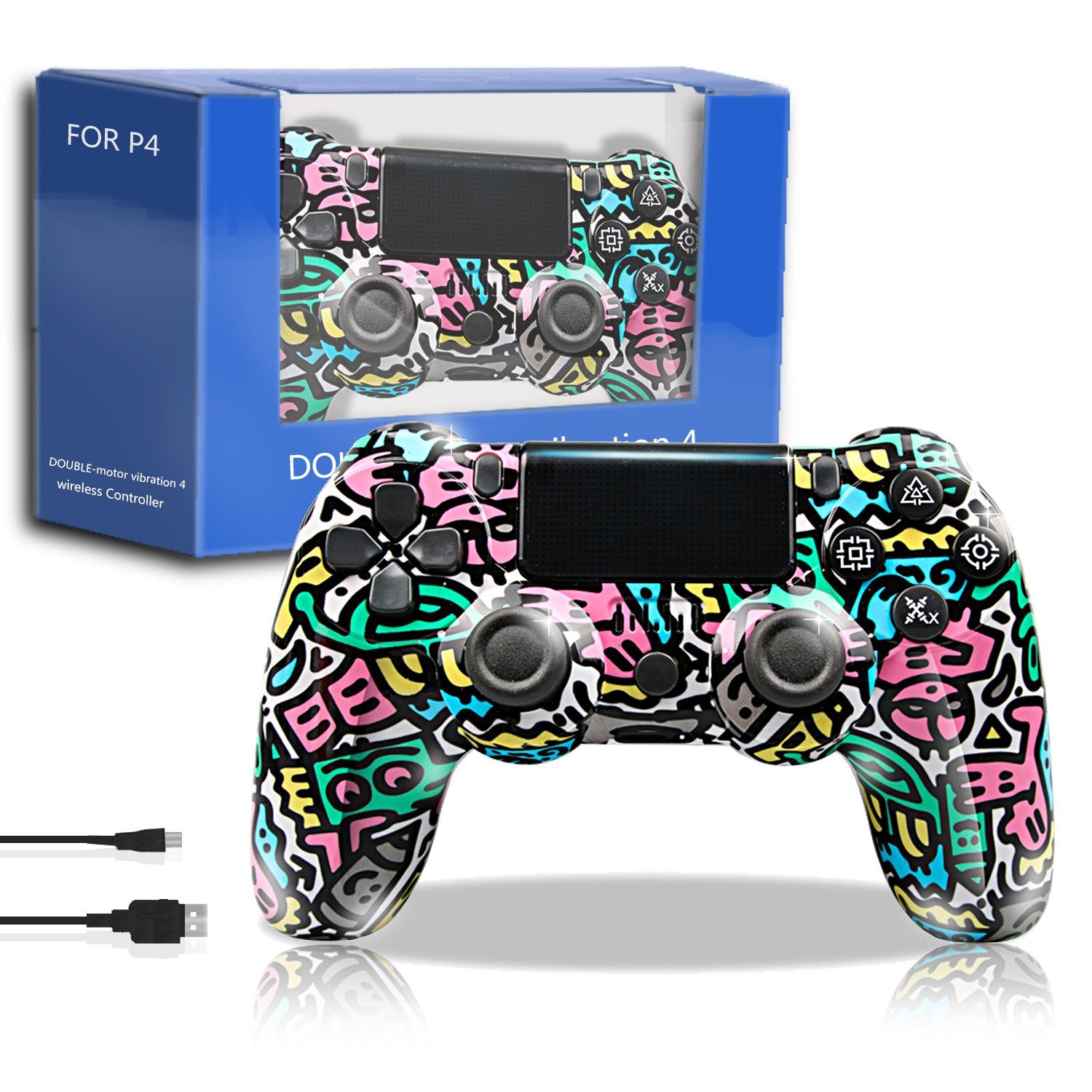 Tadow Gamepad,Game Controller, Wireless Controller für PS4,600mAh PlayStation 4-Controller