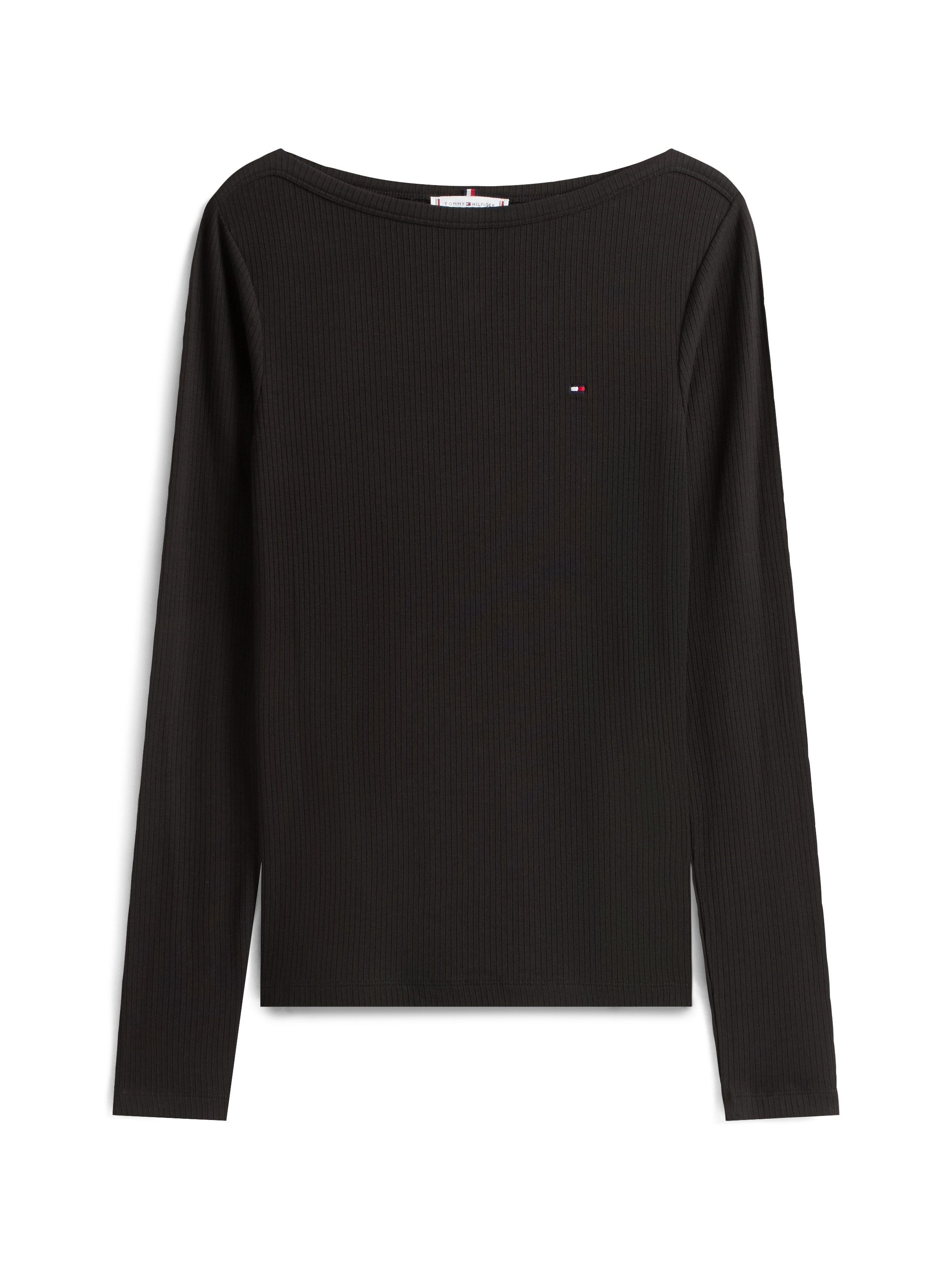Langarmshirt SLIM 5X2 RIB BOAT-NK LS mit U-Boot Ausschnitt und Rippstruktur