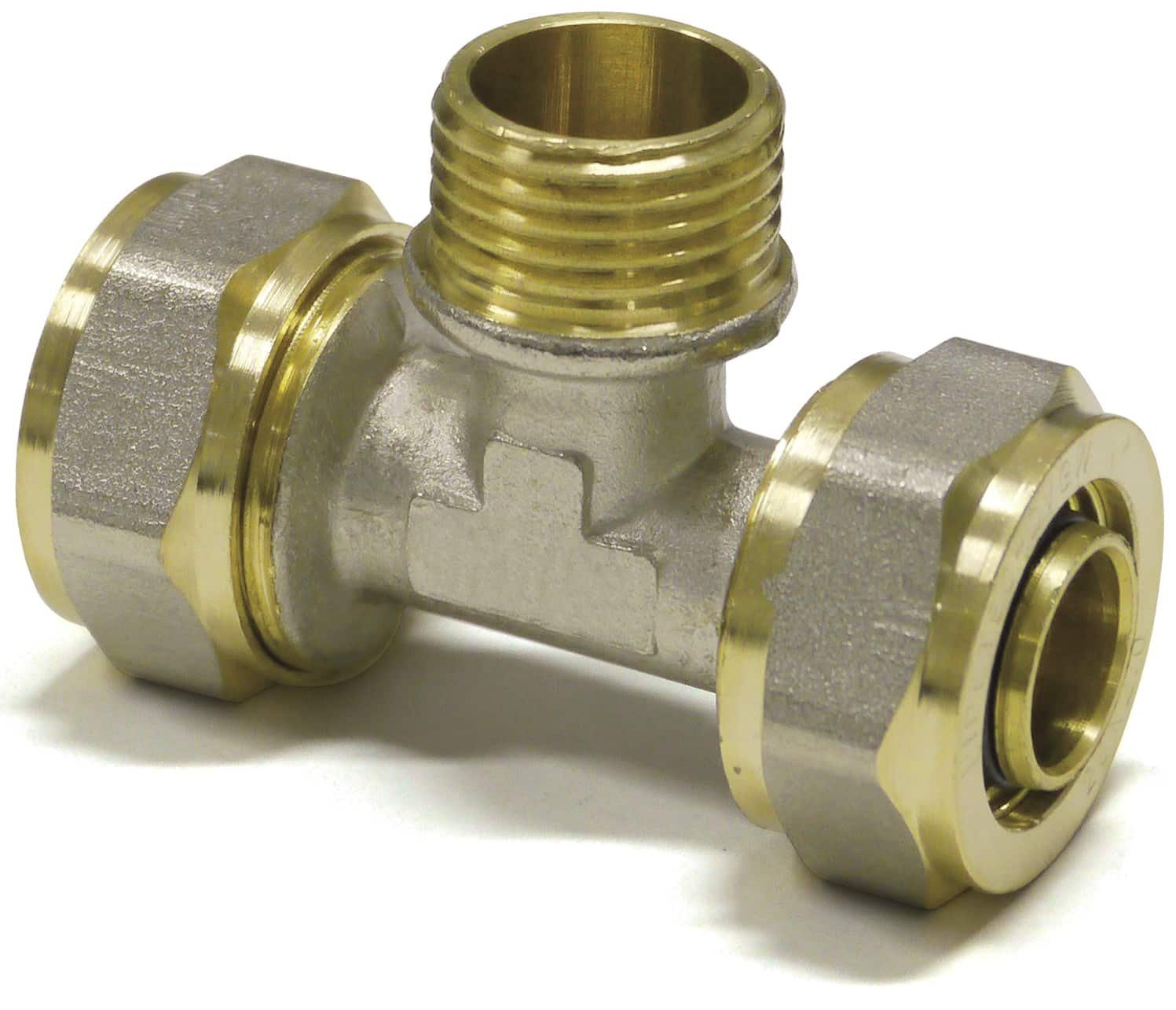 PipeTec Deutschland Gewindefitting, Pipetec Schraubfitting-T-Stück mit Mittelabgang Außengewinde