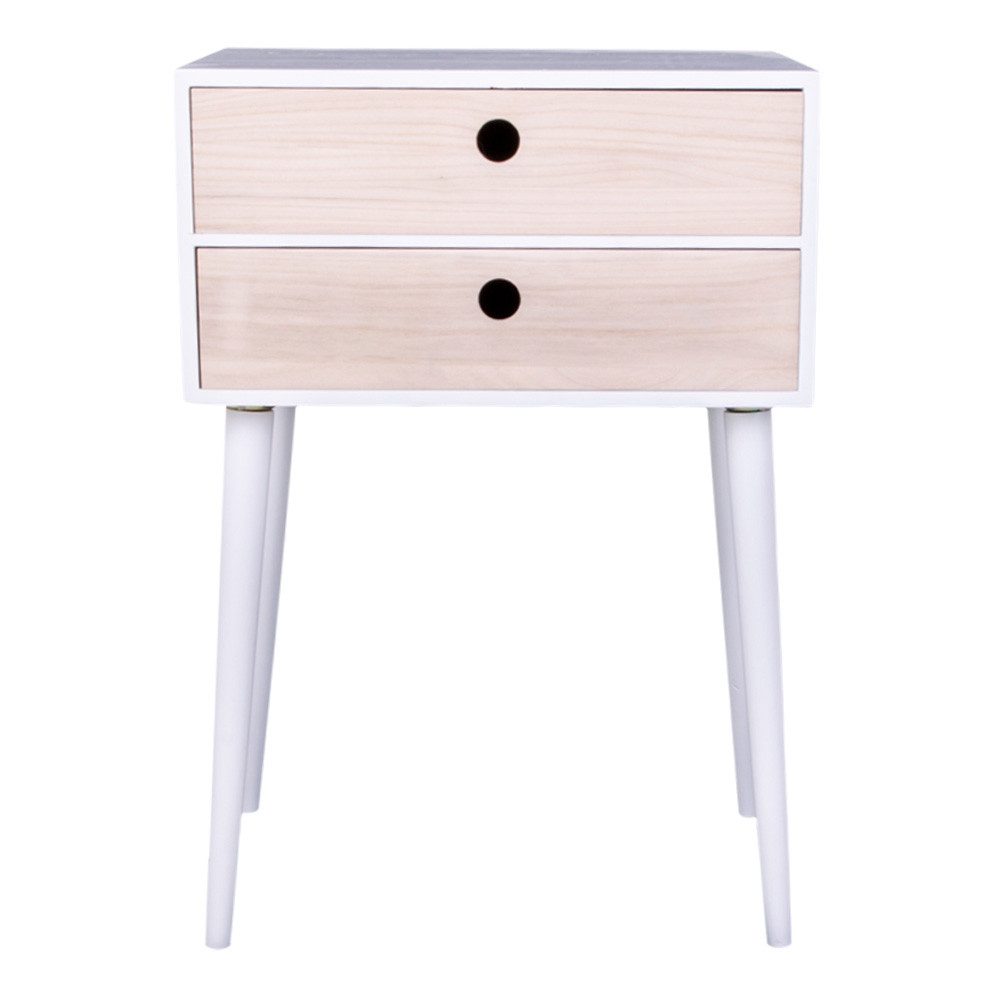 House Nordic Nachttisch in Weiss, Melamin - 32x65,5x45cm (BxHxT)