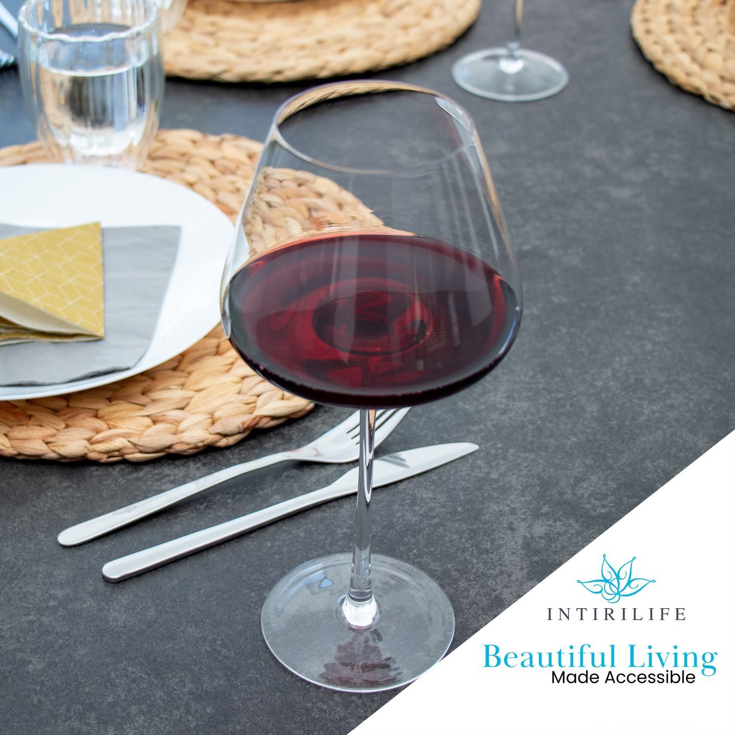 Intirilife Weinglas, 6-tlg., Glas, 6x Wein Glas 600ml Rotwein Glas Kelch Spülmaschinenfest Kristallglas
