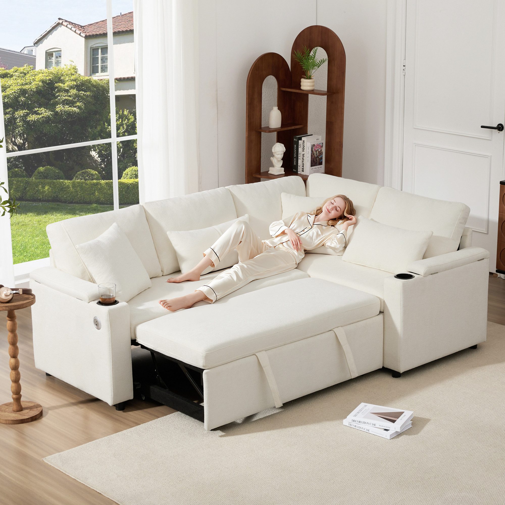 i@home Ecksofa L-förmiges, ausziehbares Sofa, 4-Sitzer-Sofa, günstig online kaufen