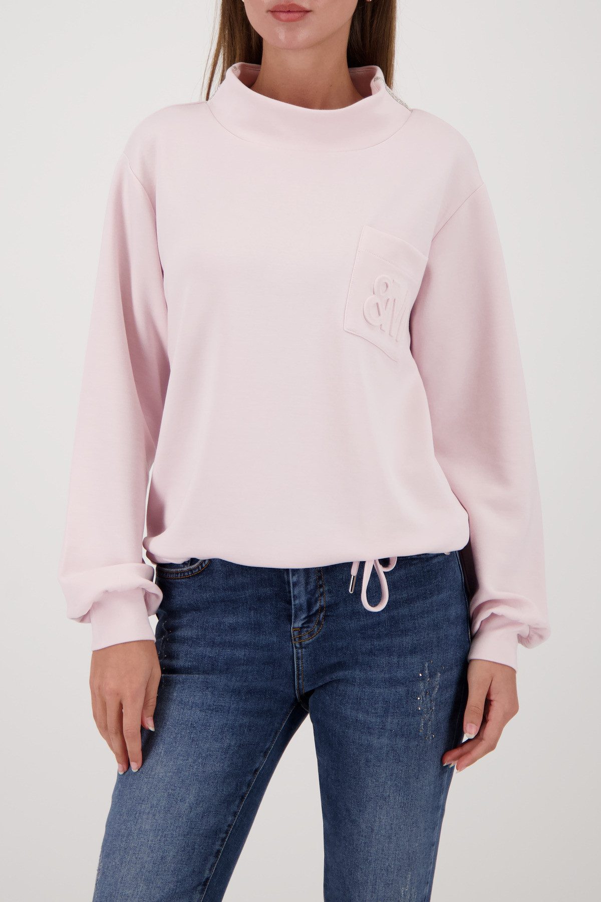 Monari Sweatshirt Sweatshirt Basic Schmuckdetail Regular fit mit Stehkragen günstig online kaufen