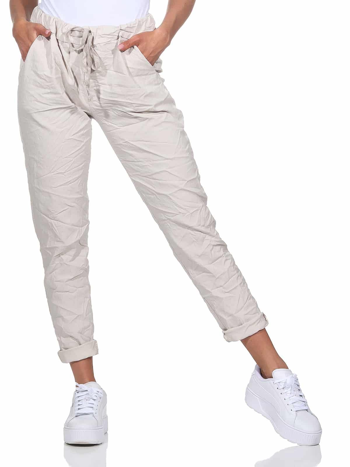 OriginalYou Schlupfhose Sommerhose Damen Chinohose moderner Knitterlook, el günstig online kaufen