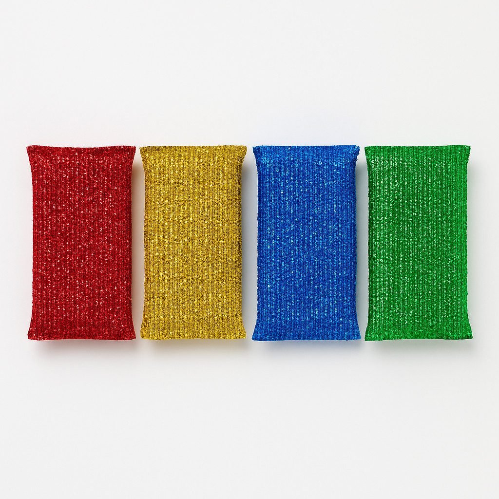 Humbert & Brandt GmbH Reinigungsschwamm Lurex Schwämme 9 x 12 cm Reinigungsschwamm 4-er Set Küche Haushalt, Robust, bunt, ideal für Küchenreinigung