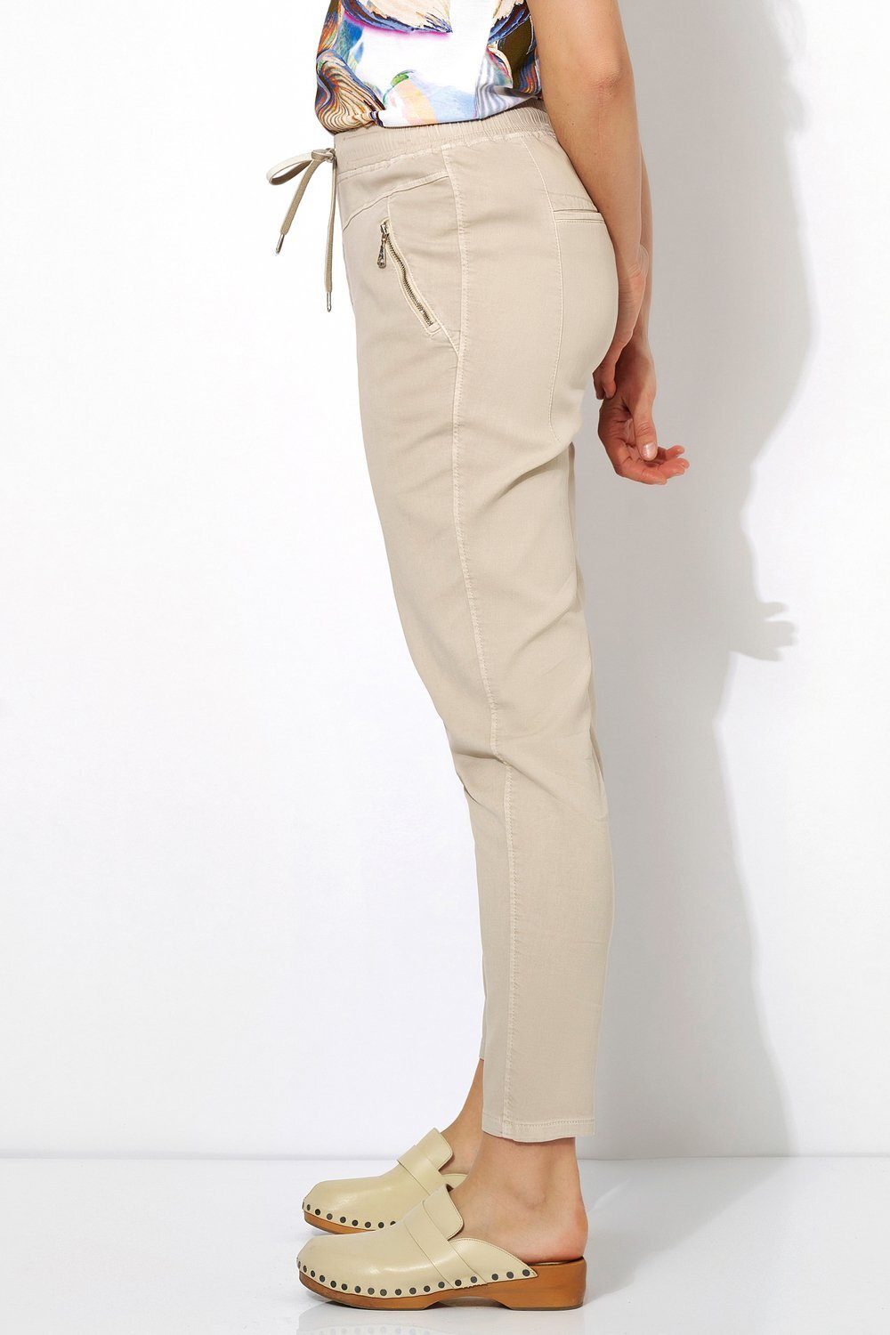 TONI Jogger Pants Sue mit Zippertaschen beige - 729 | Straight-Fit Jeans