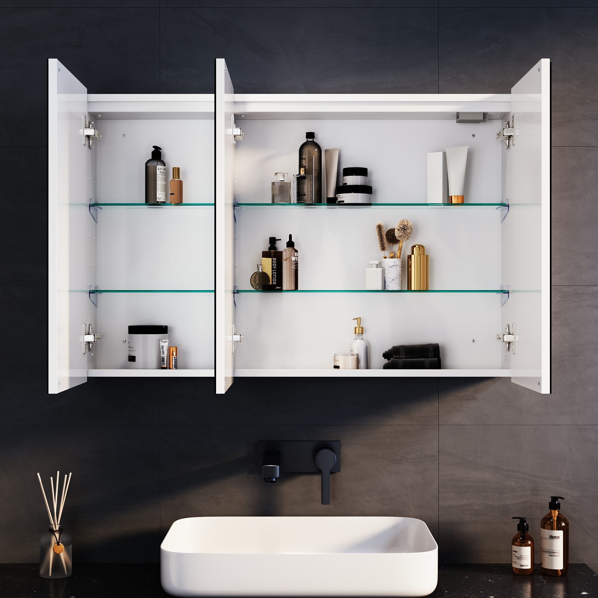 SONNI Badezimmerspiegelschrank Spiegelschrank mit LED-Beleuchtung, 3 günstig online kaufen