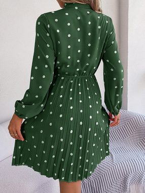 BlauWave Druckkleid Damen Strandkleid mit Polka-Dot-Muster, Sommerkleid (1-tlg) Plissee-Kleid