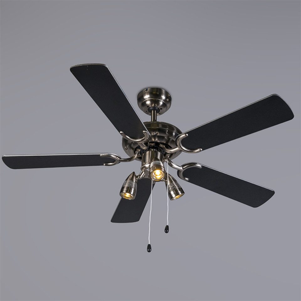 Qazqa Deckenventilator Mistral, GU10, Grau, Modern, günstig online kaufen