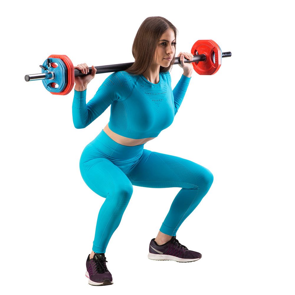HMS Langhantelstange Hantelstange Gewichtsstange Fitnessstange, EVA, Stahl, 140.0 cm (Spar-Set, 1-tlg., 140 cm rutschfest), verchromter Stahl, EVA-Schaumgriff, 2 Federverschlüsse