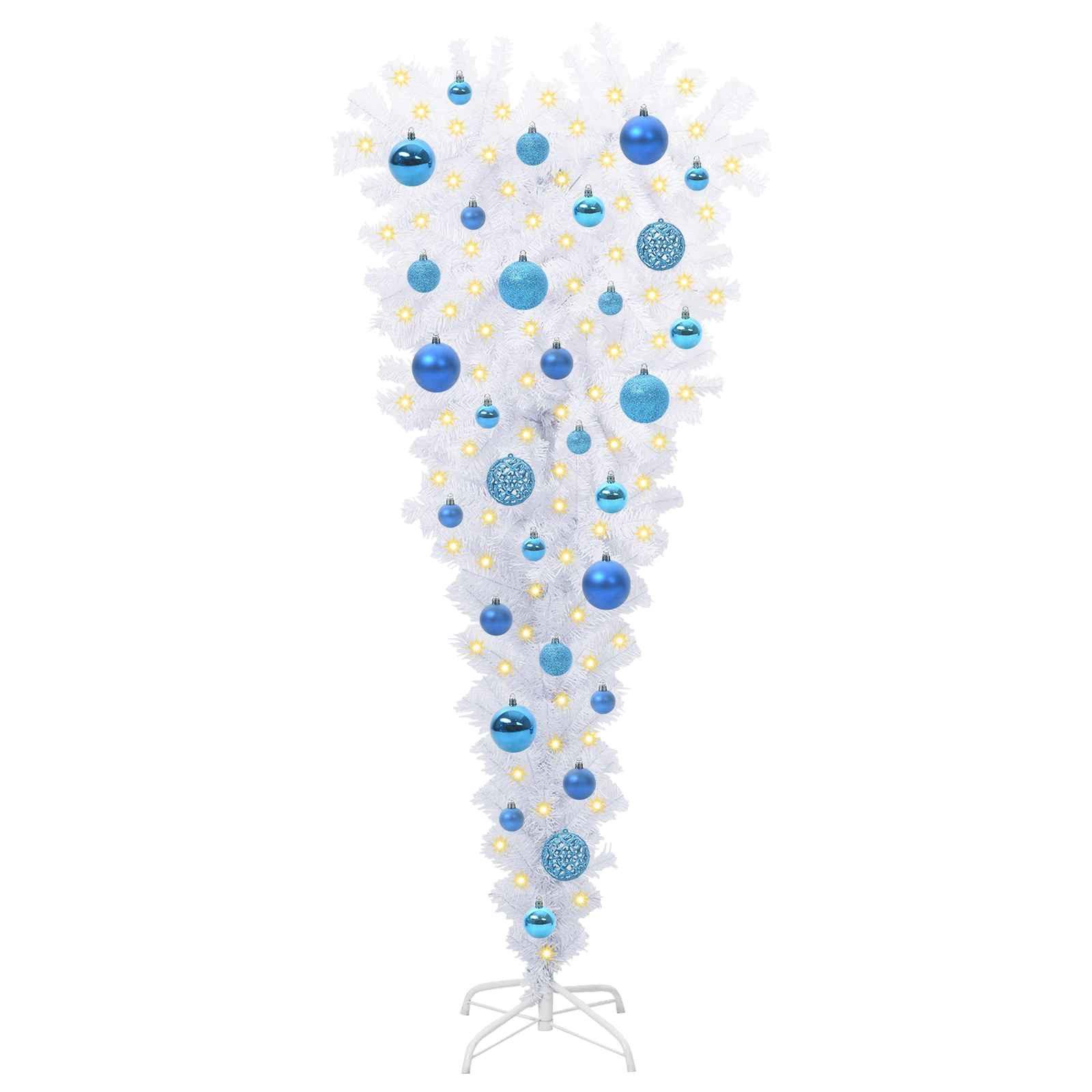 vidaXL Künstlicher Weihnachtsbaum Künstlicher Weihnachtsbaum Weiß 120 cm PVC und Stahl