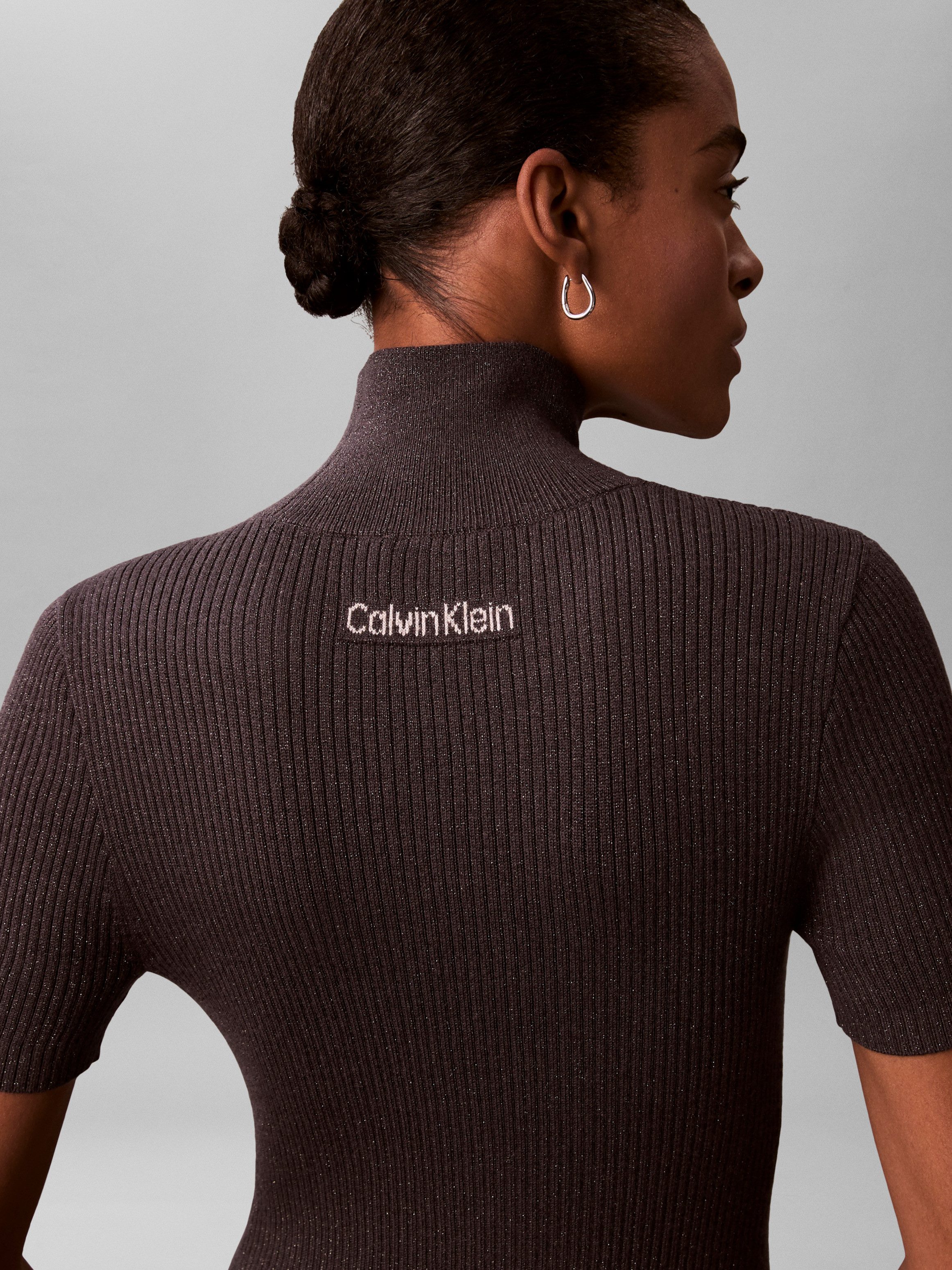 Calvin Klein Jeans Minikleid Figurbetonte Passform mit Stehkragen