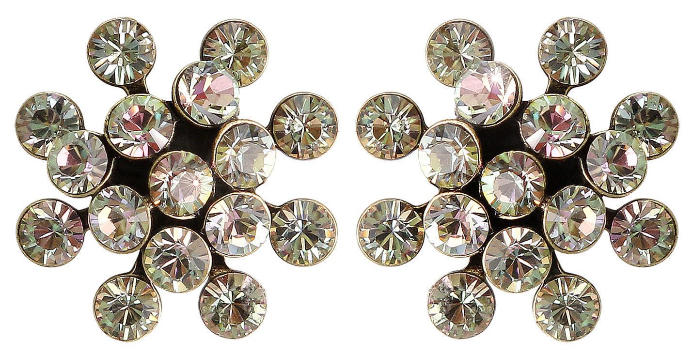 KONPLOTT Paar Ohrstecker KONPLOTT Ohrstecker Magic Fireball antik Messing Mini weiß hellrosa