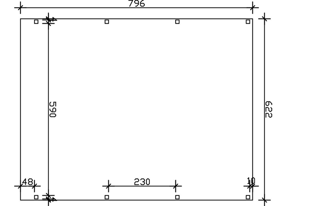 BxT: Skanholz EPDM-Dach mit Einfahrtshöhe, 622x796 cm, Doppelcarport cm 590 Grunewald,