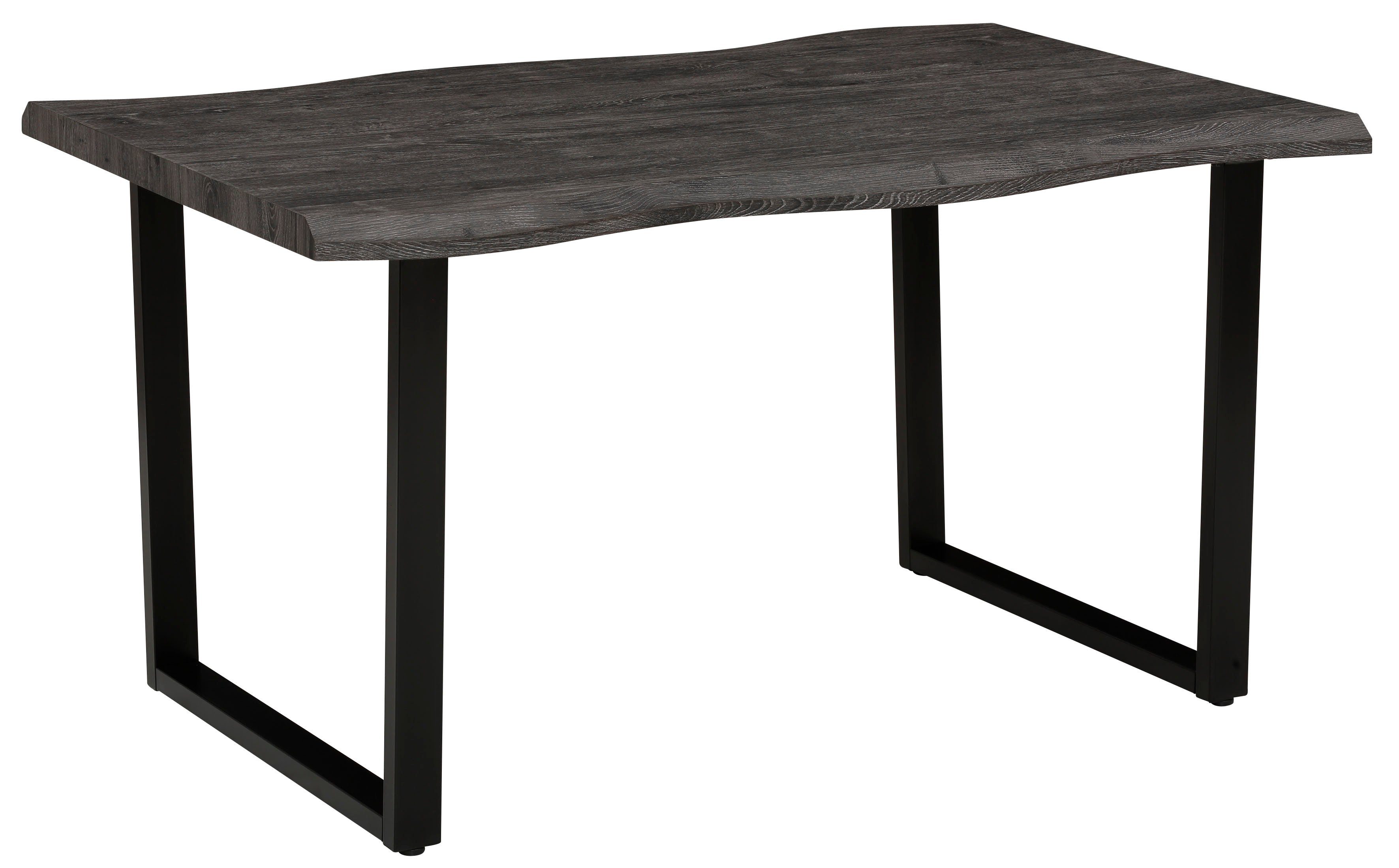 HELA Esstisch GISELLE Baumkantentisch, Küchentisch, Kufengestell Metall, Industrial Design, 140 - 200 cm Breite, 2 Farben