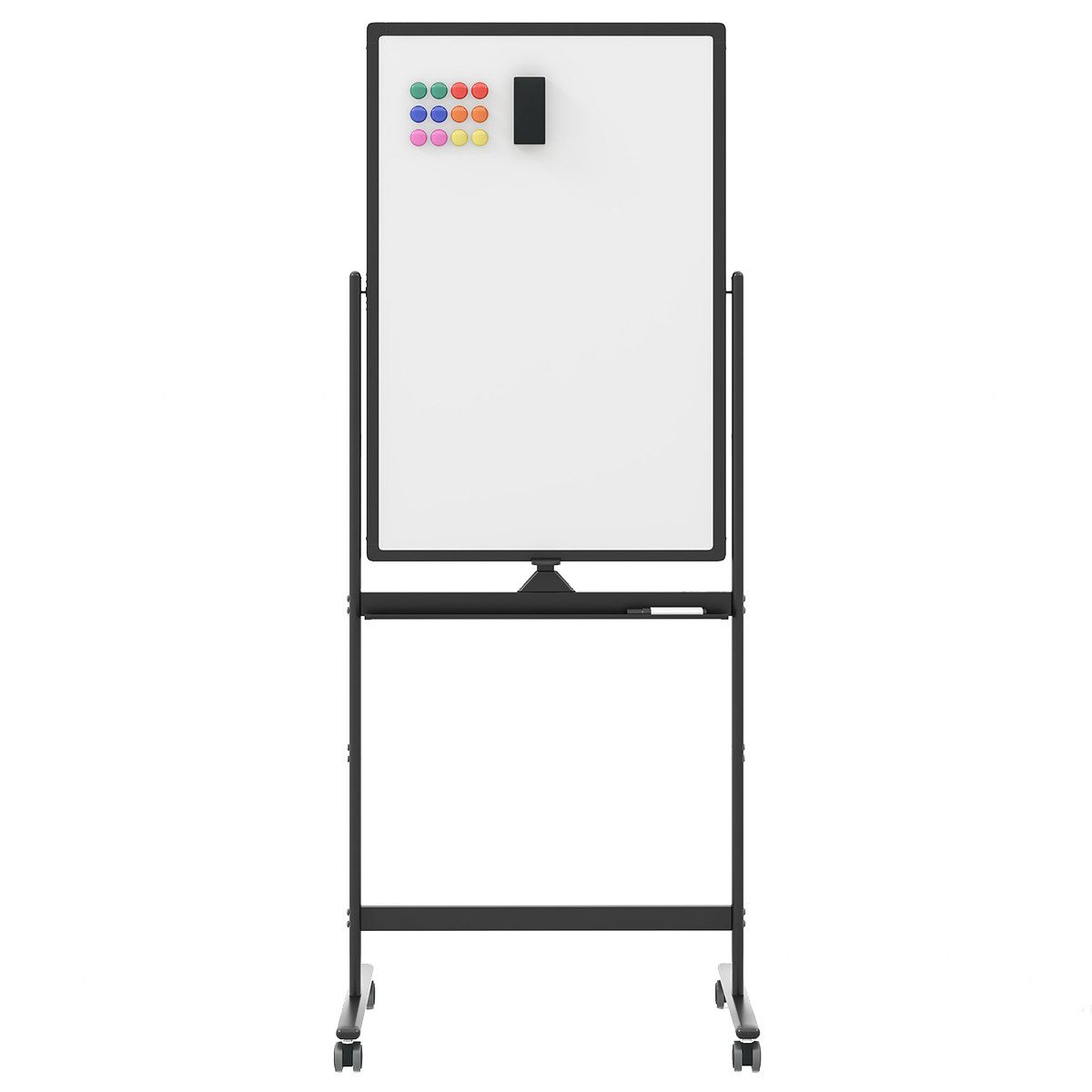 COSTWAY Wandtafel, doppelseitig, höhenverstellbar, inkl. Zubehör, 60x90cm