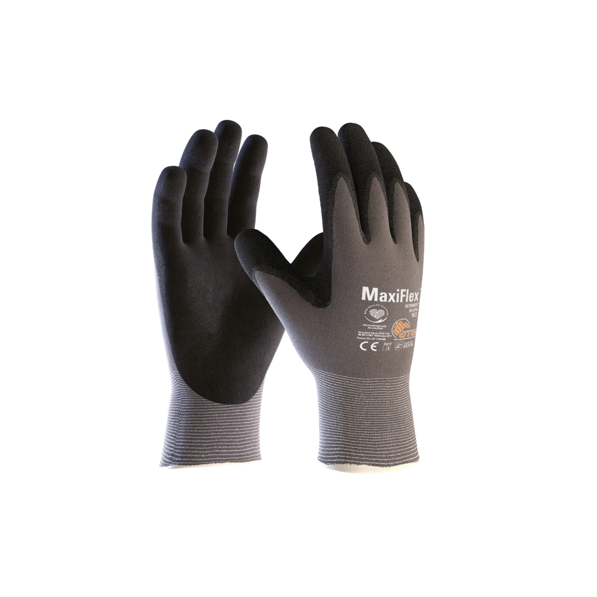 ATG Nitril-Handschuhe Handschuh MaxiFlex Ultimate 2440-7 grau/schwarz Gr. 7 günstig online kaufen