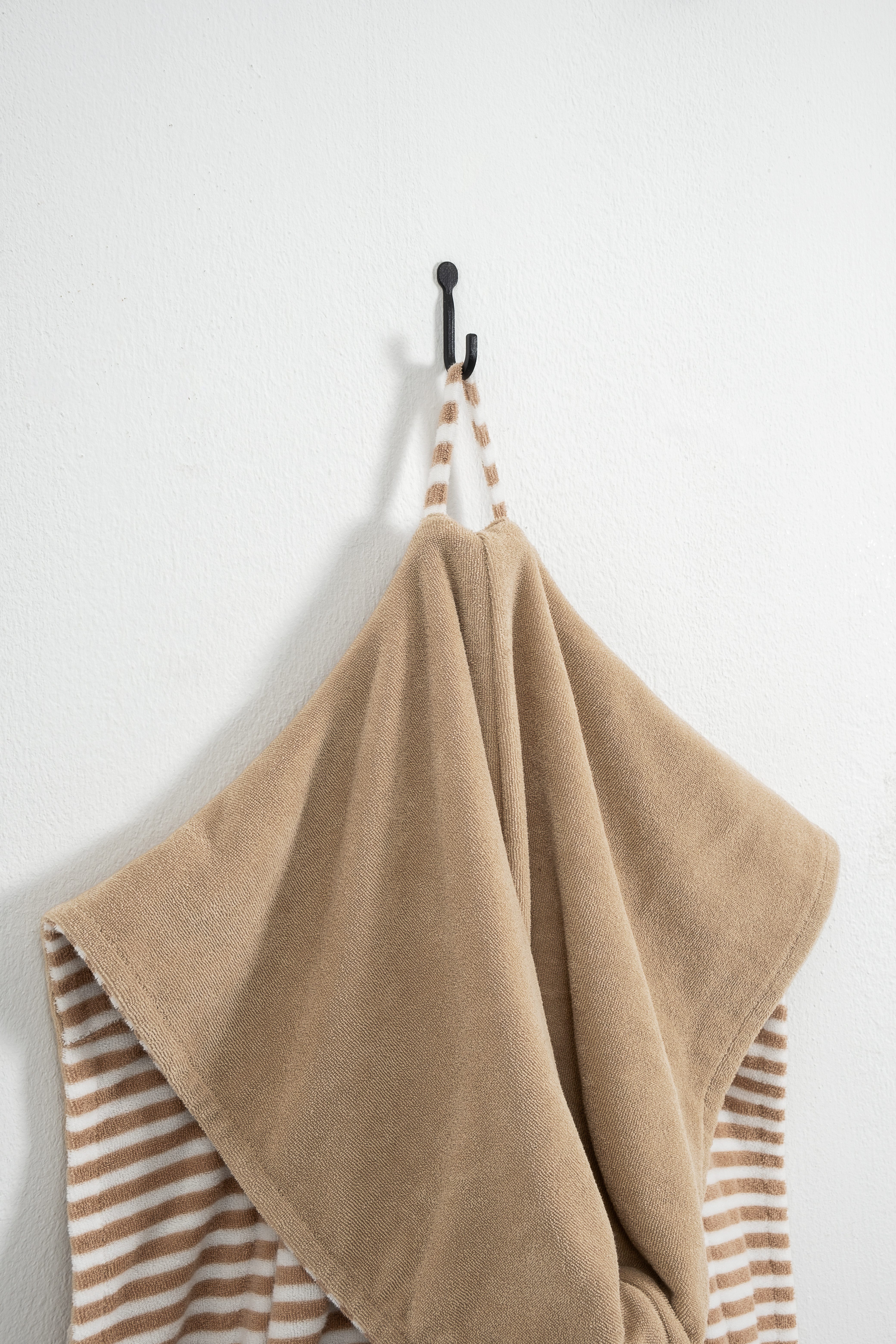 KangaROOS Damenbademantel Luana, ideal für Sauna & Spa, Hotelbademantel, Morgenmantel, Kurzform, Leichtfrottier, Kapuze, Gürtel, Streifen - Bademantel für Damen, gestreift, XS-3XL