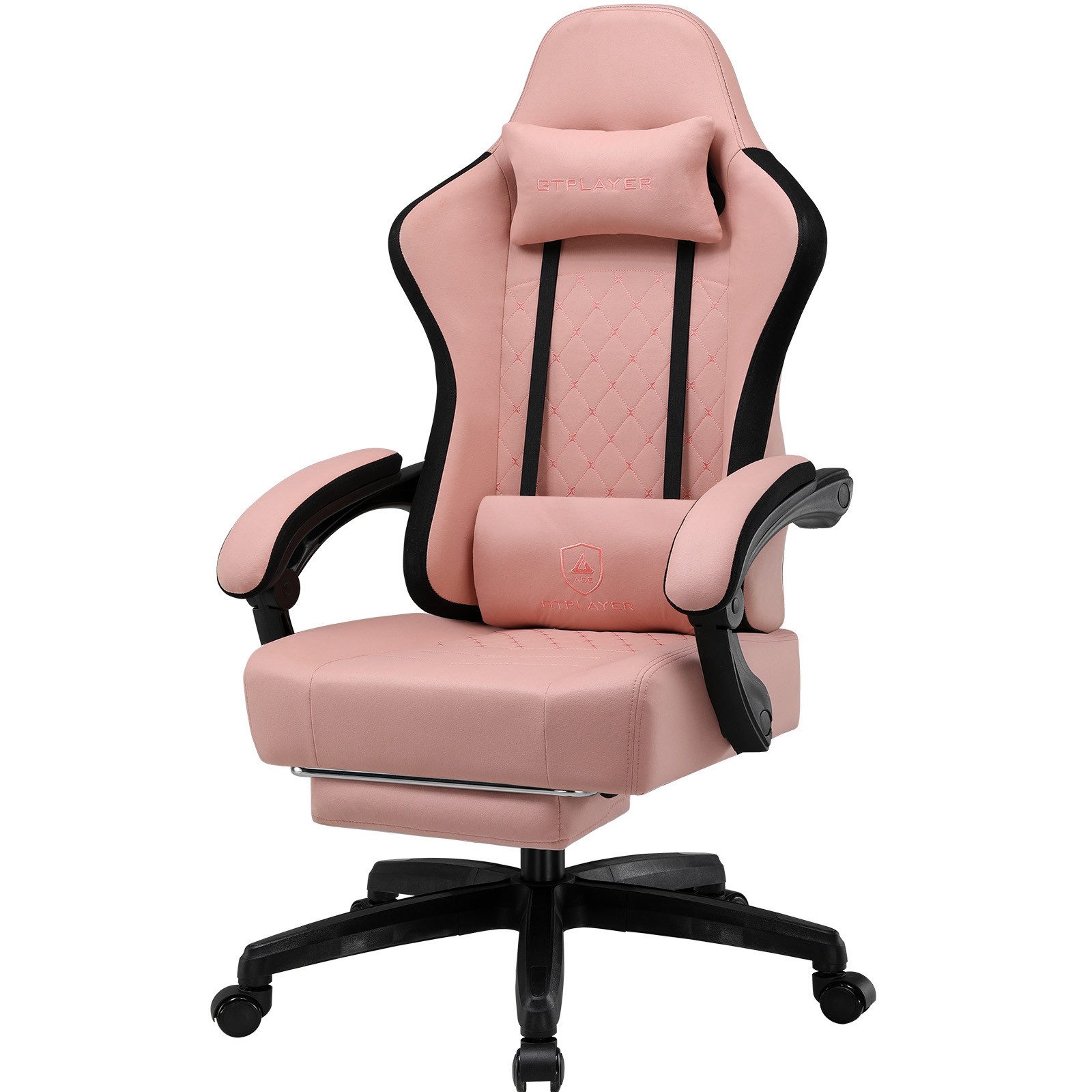 GTPLAYER Gaming-Stuhl Ergonomischer Gaming Sessel Schreibtischstuhl mit Stoffoberfläche (Pacekung), Federsitzkissen mit Fußstütze