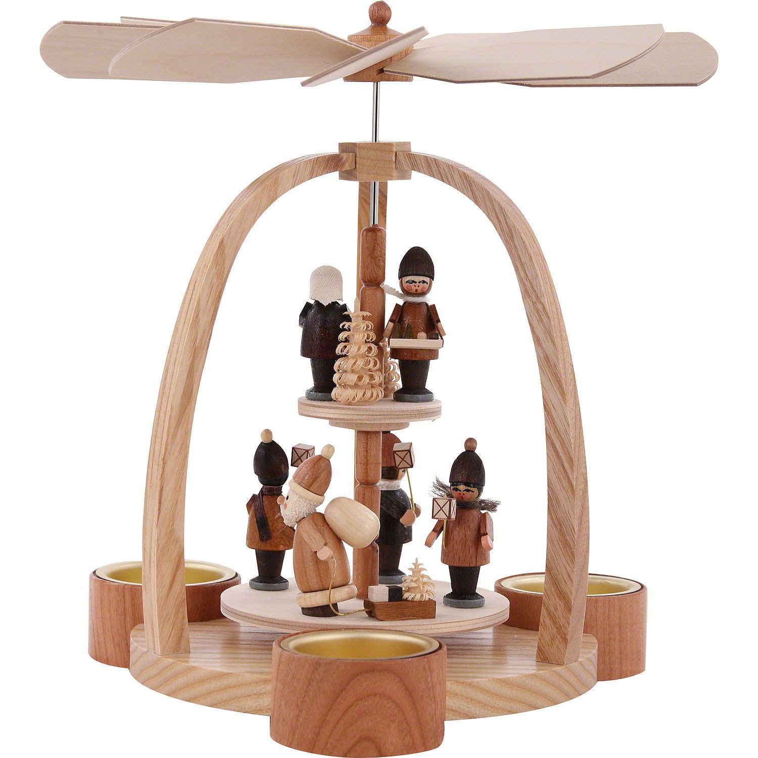 Volkskunst Neuber Weihnachtspyramide 2-stöckige Pyramide Striezelkinder (24cm) von Knuth Neuber