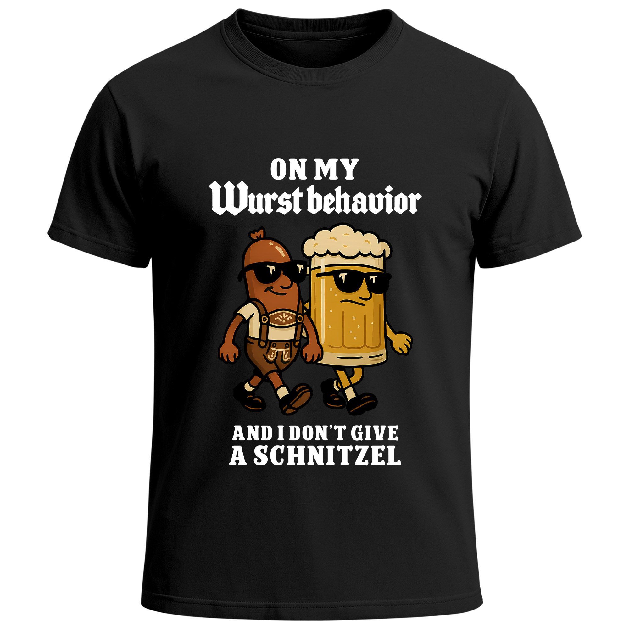MoonWorks Print-Shirt Herren T-Shirt für das Oktoberfest On My Wurst Behavior Fun-Shirt mit Print