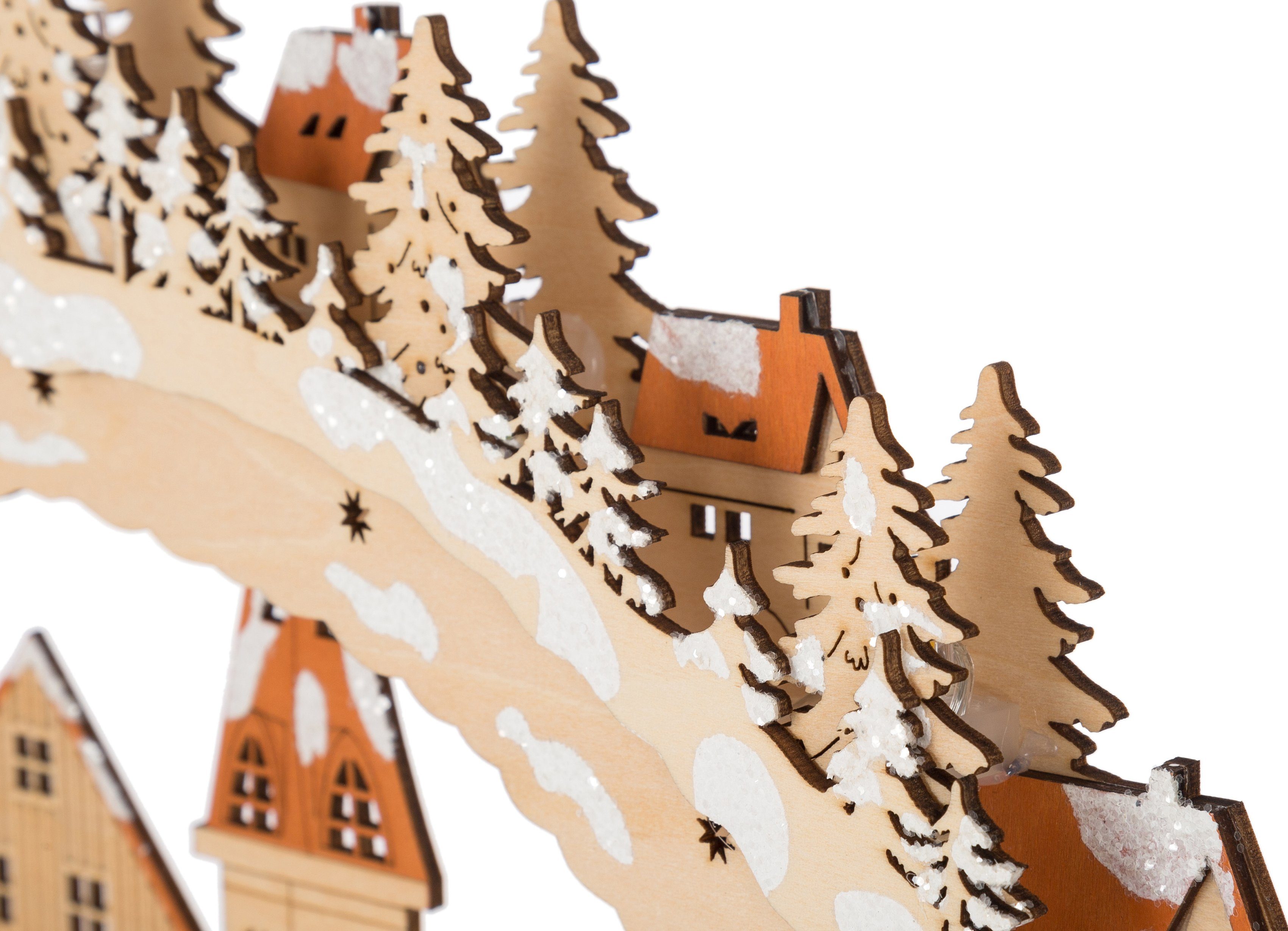 Myflair Möbel & Accessoires LED Schwibbogen Weihnachtsdeko (1-tlg), aus Holz, mit LED Beleuchtung, Höhe ca. 28 cm