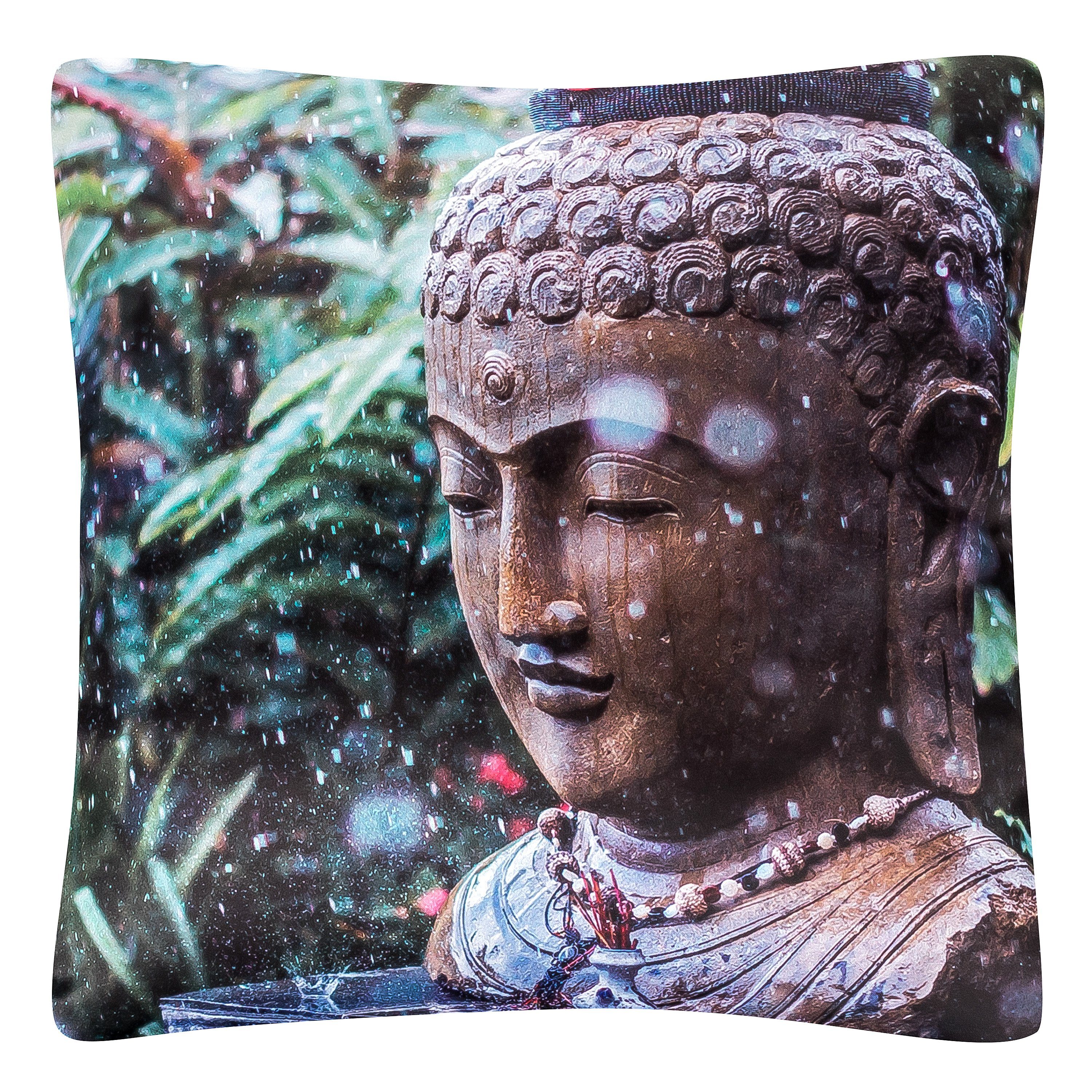 Kunstfaserkopfkissen VON LILIENFELD Kissen Buddha Dekokissen 40 x 40 cm beidseitig bedruckt, von Lilienfeld, Füllung: mit Füllung, 40 x 40 cm Dekokissen mit Inlay