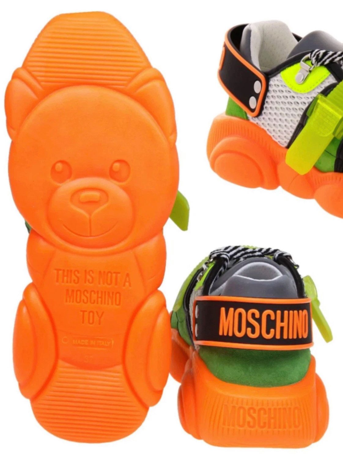 Moschino COUTURE Limited Special Edition Teddy Bear Fluo Trainers Sneaker Limitierte Edition mit speziellem Packaging