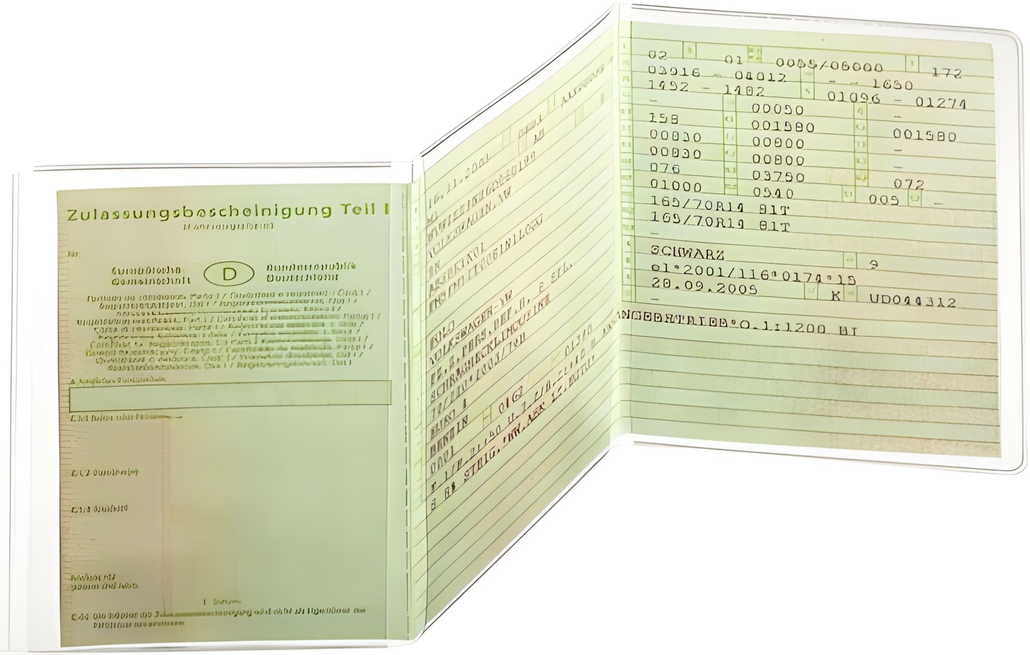 DURABLE Dokumententasche Ausweishülle KFZ-Schein 3-teilig 105x210mm,PP 180my,dokumentenecht