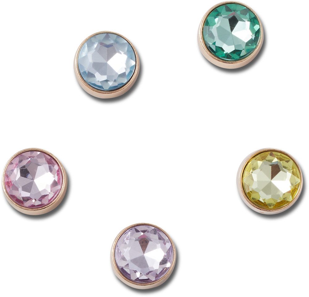 Crocs Schuhanstecker Jibbitz™ Gold and Gem (Set, 5-tlg., Kein Spielzeug. Nicht für Kinder unter 3 Jahren geeignet), Elegante Schuhanstecker mit bunten Schmucksteinen