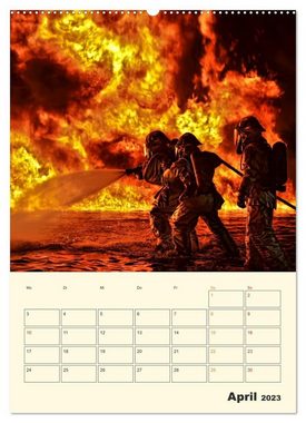 CALVENDO Wandkalender Feuerwehr - im Einsatz weltweit (Premium, hochwertiger DIN A2 Wandkalender 2023, Kunstdruck in Hochglanz)